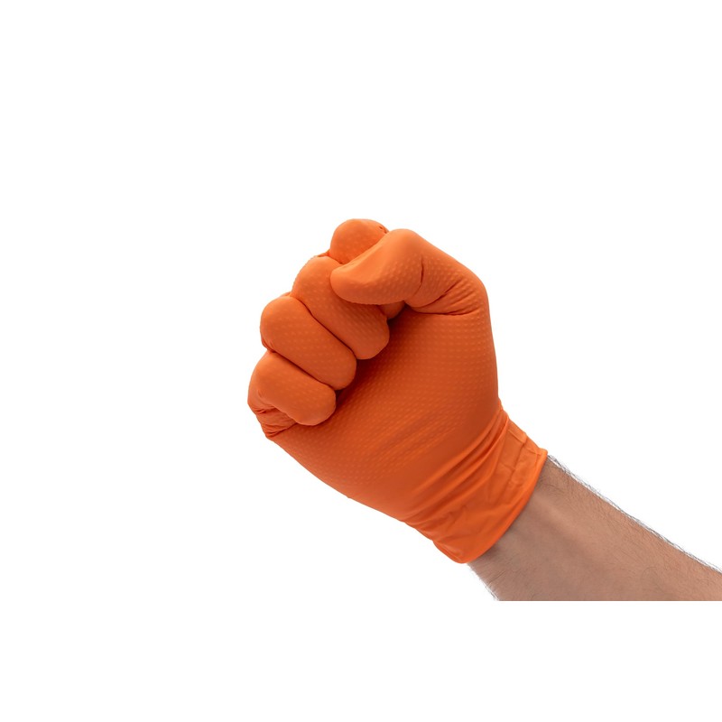 DENCO DISTRIBUTING, INC. Griptensity Orange Diamond Texture Nitrile Gloves -