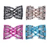 Lovef 4Pcs/Pack Crystal Rhinestone Easy Combs Magic Beaded Double Stretching