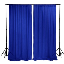 Chiffon Backdrop Curtain 5ftx9ft Royal Blue Voile Sheer Curtains 2 Panels Romantic Wedding Party Decor Polyester Chiffon Fabric Drapes for Party Stage(5ftx9ft(29"x108"x2), Royal Blue)