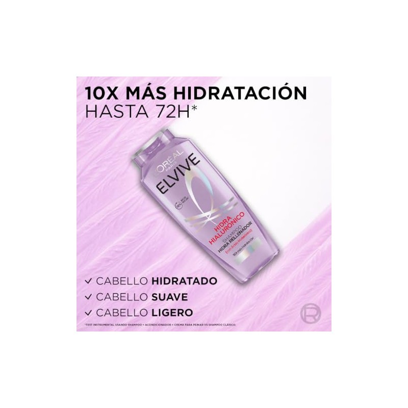 L'Oréal Paris Shampoo Hidra Hialurónico Elvive 370 ml