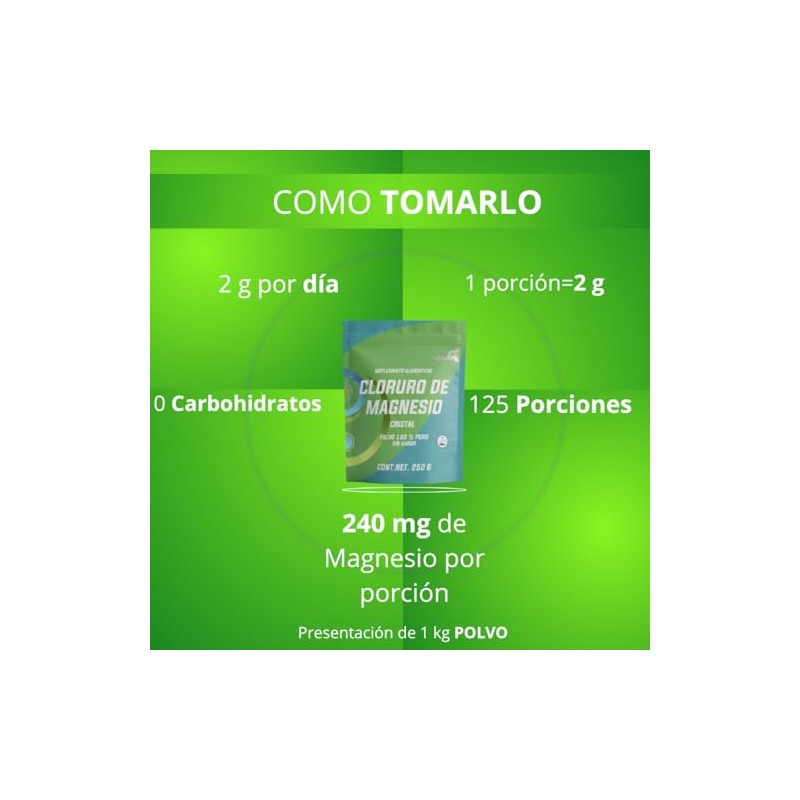 Cloruro de Magnesio Alimenticio 250 Gr – Suplemento Natural de