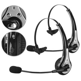 Callstel Telefon Headset: 2er Pack Profi-Mono-Headset mit Bluetooth, Geräuschunterdrückung (Headset-Mikrofon, Bluetooth, BT-Headset, Freisprecheinrichtung)