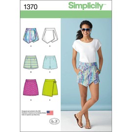 Simplicity 1370 - Patrones de Costura para Faldas y Pantalones Cortos de Mujer, Tallas 14-22