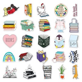 Reading Stickers for Laptop(50 Pcs),Gift for Kids Teens Adults Girl,Read Waterproof Stickers for Water Bottle,Vinyl Stickers for Scrapbook,Journal,Dairy,Skateboard