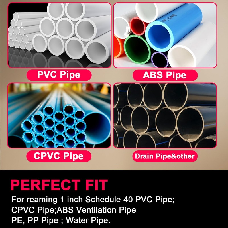PPR100 PVC Pipe Reamer 1-Inch Head with 1/4-Inch Hex Shaft