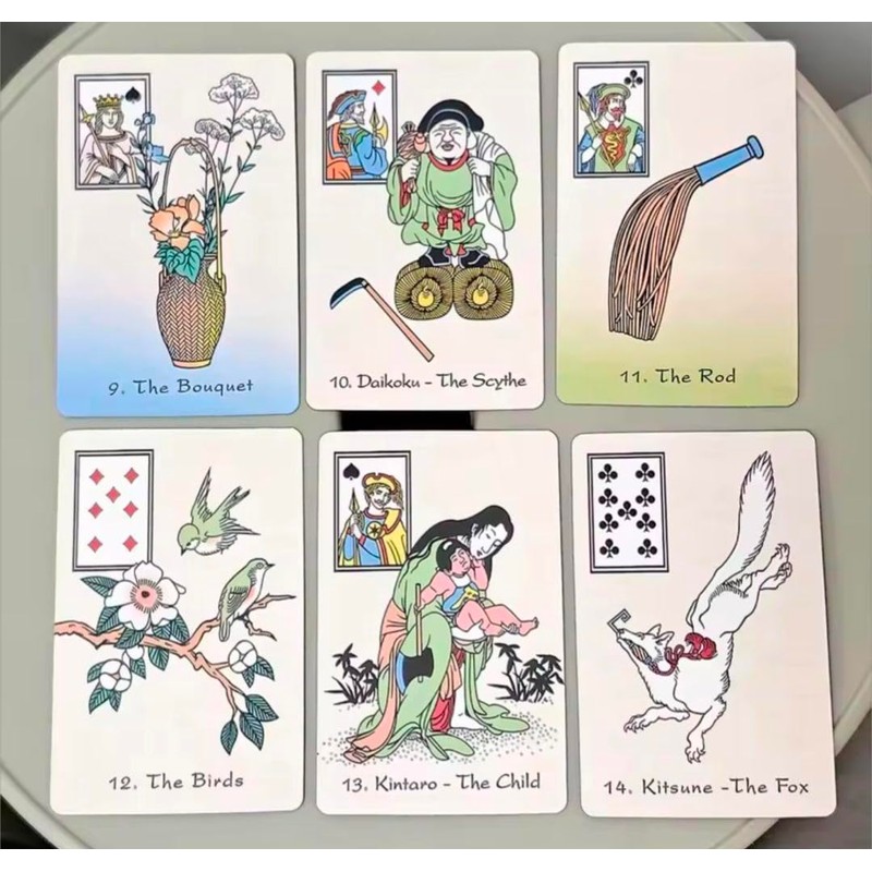 Ukiyo-e Style Renorman Cards, Set of 36, Japanese Design, Caramel
