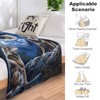 Bald Eagle Wolf Throw Blanket Wild Animal Mountain Moon Night
