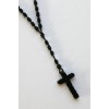 Quality Black Knotted Cord ROSARY with Pouch Included