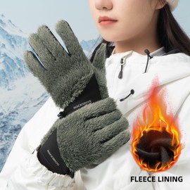 ROCKBROS Winter Gloves Men Women Long Black Windproof Cycling Gloves Touch Screen Thermal Gloves for Running Driving Work