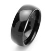 DoubleAccent 8MM Comfort Fit Tungsten Carbide Wedding Band Classic Domed Polished Shiny Black Tungsten Ring (5 to 15), 7.5