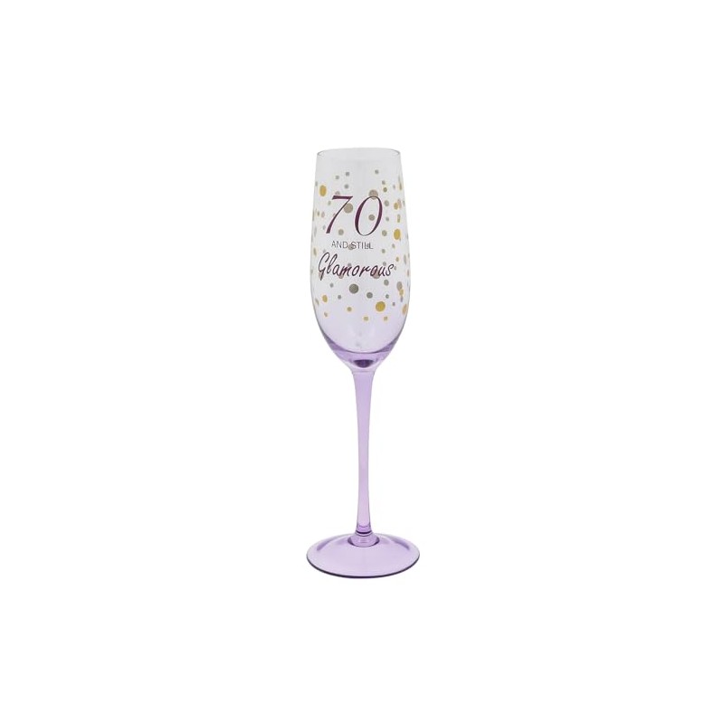 Shudehill Giftware Gold Speckle Birthday Special Age Colourful Flute Glass