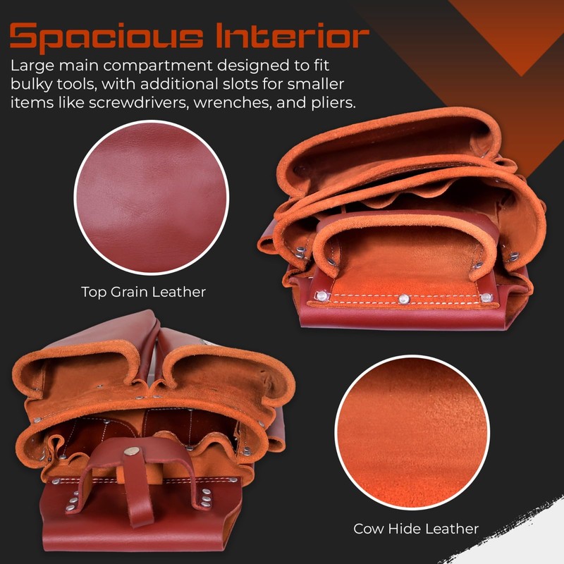 Leather Tool Pouch, Tool Organizer, Premium Tool Bag for Carpenter,