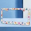Dog Paw Print Flowers License Plate Frame Pet License Plate