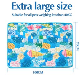 RANJIMA Cooling Mat for Dogs, Large, Self-Cooling Dog Mat, 100 x 70 cm, Cooling Blanket for Dogs, Non-Toxic, Washable Dog Cooling Pad, Dog Cooling Mat, XL for Indoors, Outdoor and Car, Blue-01