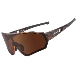 Rockbros Polarized Sunglasses, Fishing, Dimming Sunglasses, Sports Sunglasses, Lightweight, UV400, Bicycle, Golf, Climbing, Picnic, Windproof, Men's, Braun
