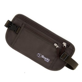 Money Belt for Travel with RFID Blocking Technology - Hidden Travel Money Pouch for Cash, Credit Cards, Passport, and Travel Valuables - Secure Water Resistant Money Belt for Men and Women (Brown)