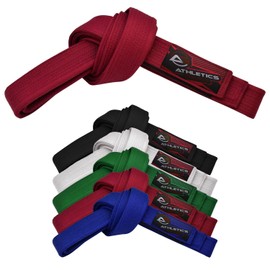 Athletics Gear AG Martial Arts Karate Belt, 100% Cotton with Multiple Stitching Belts for BJJ, Judo, Taekwondo and Karate (Red, 280cm)