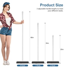 SetSail Floor Scrub Brush with 48-Inch Long Adjustable Handle 2 in 1 Scrape Brush Stiff Bristle Floor Scrubber for Cleaning Shower Bathroom Garage Kitchen Wall Deck Tub Tile,White-Grey