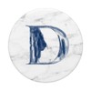 WHITE BLACK GREY MARBLE PHONE GRIP BLUE D LETTER D