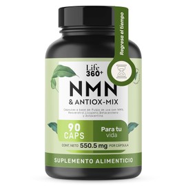 NMN Blend Precursor de NAD. 90 Cpsulas. Alta Pureza. Resveratrol, Licopeno, Betacaroteno y Astaxantina, NMN  Antiox Mix LIFE360                       