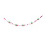 Strawberry Felt Ball Garland, 6 Ft Pink White Green Pom