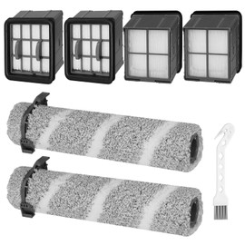 3930F Brush Roll Replacement Filter for Bissell CrossWave OmniForce Edge Cordless Multi-Surface Hard Floor Wet Dry 3930F, 3933, V2, 3999z Vacuum, 2 Pack Roller Brush, 4 Pack Hepa Filters