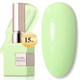 15ML Sheer Gel Nail Polish Soak Off Same Color Bottle Glossy Nail Art Gel for Salon or DIY Manicure at Home for Women:_Tea Green