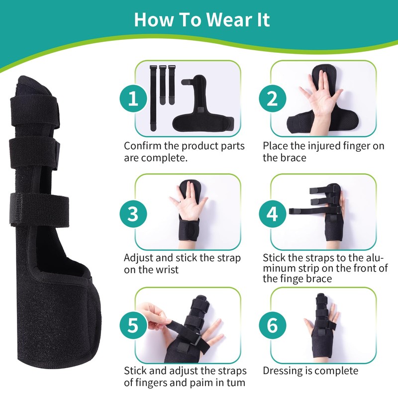 lefeke Trigger Finger Splint, Finger Brace for Middle, Index, Pinky,