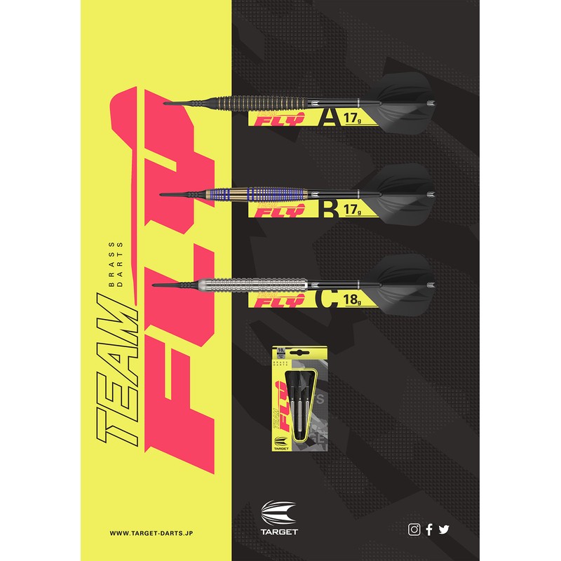 TEAM FLY Series FLY B BRASS 17G 2BA Brass Darts