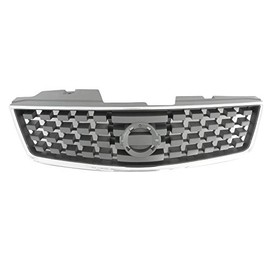 Perfit Liner Front Chrome Dark Gray Grille Grill Compatible With 2007 2008 Sentra Fits NI1200222 62070ET000