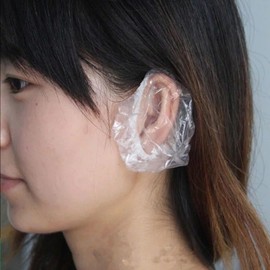 BRIIKPP Disposable Ear Caps 100 Pieces One Size Fits All Unisex Hair Dyeing Hair Dye Hair Color Perm Hygienic Ear Cover White