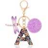MWOOT Initial keychain, Resin Letter A keychain, Cute Car Keyring,