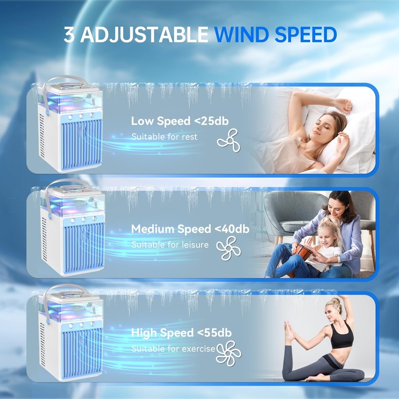 Portable Air Conditioners: 5 in 1 Mini AC Fan with