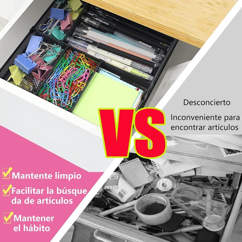 Organizador de Cajones, Organizador de Accesorios con 6 Compartimentos