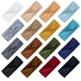 AQOKKA Elastic Knotted Headbands for Women Criss Cross Head Bands for Women's Hair Non Slip Boho Wrap Twisted Hair Accessories