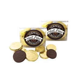 Vermont Nut Free Chocolates Dark Chocolate Coin Chest (2-Pack - 12 coins per pack), Nut-free, Egg-free, Kosher