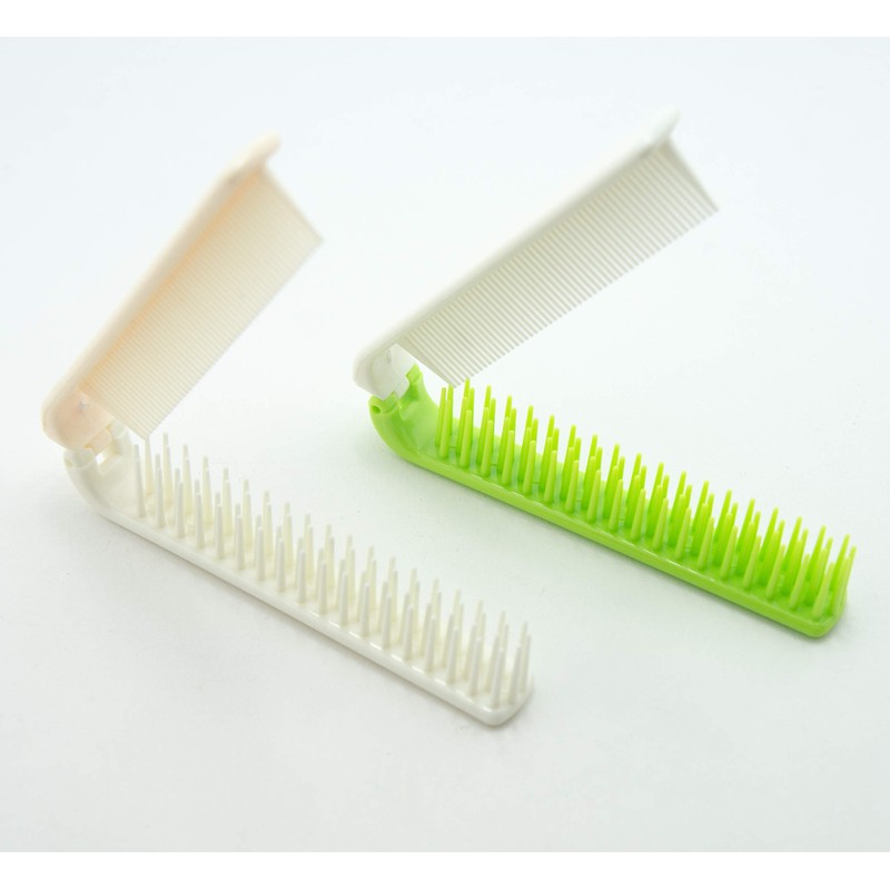 A191 Small Travel/Pocket Folding Plastic Dual Colour Hair Brush/Comb -