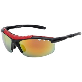 BEZLIT Women's Men's Sports Sun Glasses Biker Aviator Mirrored 30545, red