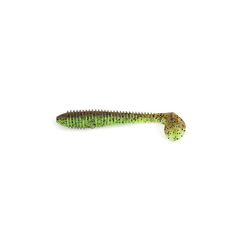Keitech Fat Swing Impact 6.8 Inch Green Pumpkin Chartreuse