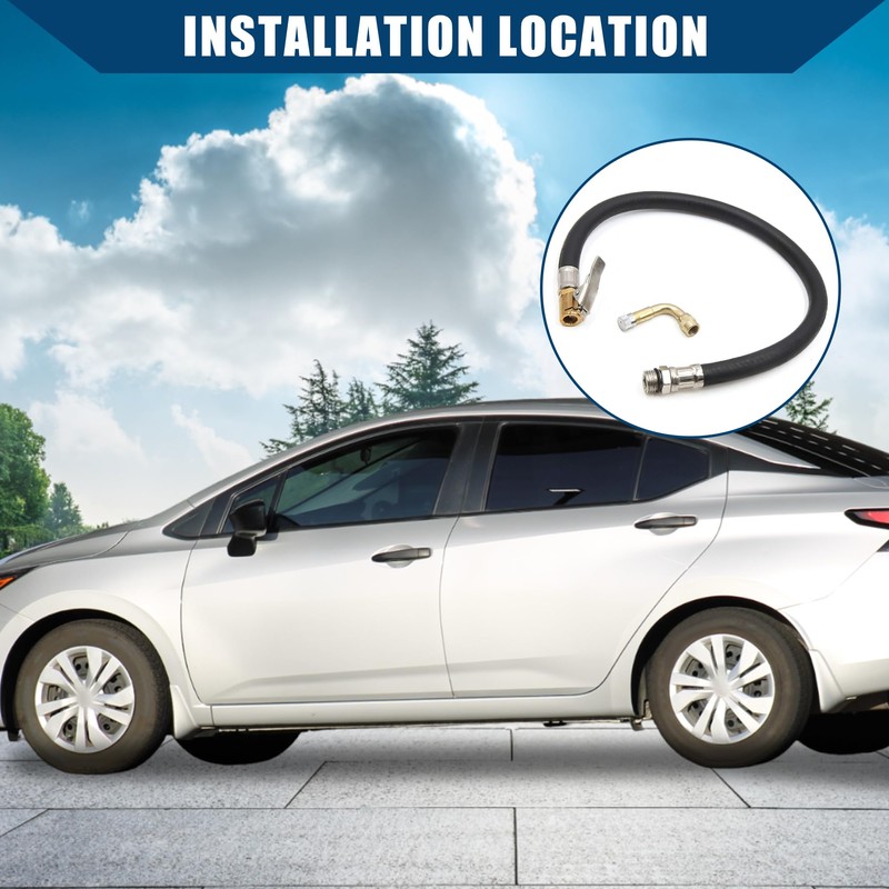 Hihaha Thread Dia Tire Inflator Hose W/ 90 Degree Valve