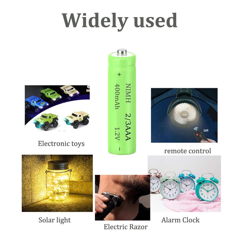1.2v 2/3 AAA 400mah NiMH Rechargeable Batteries with Button Top