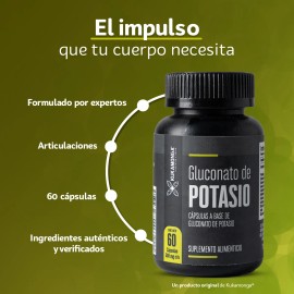Gluconato de Potasio 60 Cpsulas Potassium Gluconate Apoyo Electroltico y Energa Diaria Dura 30 Das Suplemento Premium Ideal para Deportistas...