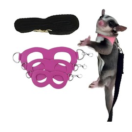 Sugar Gliders Harness Leash Set, 3 Pack Harness and Leash Set for Sugar Gliders, Ferret, Hamster, Rat, Squirrel, Small Animals (Purple)