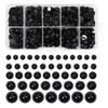 TOAOB 830pcs Plastic Eyes 4mm to 10mm Black Flat Back