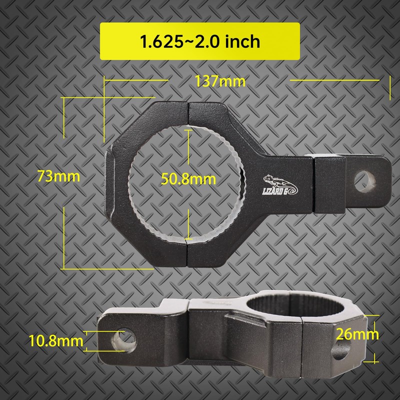 LIZARD GO Roll Bar Adjustable Clamp for 1.625 to 2.0inch