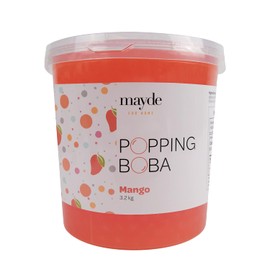 Mayde Popping Boba Pearls for Drinks, Desserts, & Breakfast Bowls (Mango Flavor, 7 Pounds)