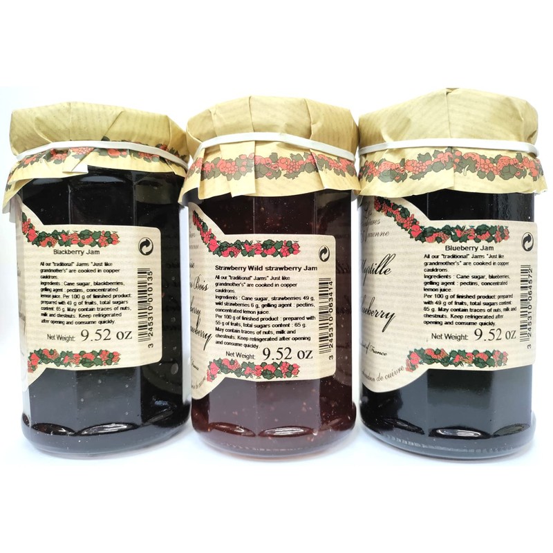 Artisanal French Jams Berry Variety | Wild Blueberry, Wild Strawberry
