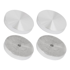 QUARKZMAN 60 mm Aluminium Disc x 4 Pieces Circular Discs Hardware for Holder Glass Table or Chair [Silver Tone M8 Thread]