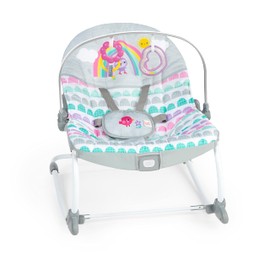 Bright Starts Bright Starts Rosy Rainbow Infant to Toddler Rocker with Vibrations, Baby Seat for Girl or Boy, Newborn +