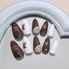 24Pcs Maple Leaf Press on Nails Medium -Length Almond Nail